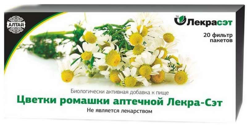 Ромашки аптечной цветки 1,5г 20 шт. фильтр-пакет лекра-сэт купить по цене  от 48 руб в Москве, заказать с доставкой, инструкция по применению,  аналоги, отзывы