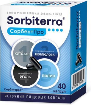 Сорбитерра Сорбент Про 40 шт. капсулы Лайф фарм Сорбитерра Сорбент Про 40 шт. капсулы Лайф фарм