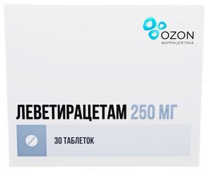 Леветирацетам 250мг 30 шт. таблетки покрытые пленочной оболочкой