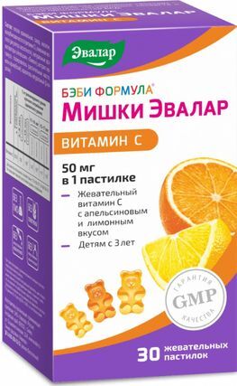 Бэби Формула Мишки пастилки жевательные с витамином С 30 шт. Эвалар Бэби Формула Мишки пастилки жевательные с витамином С 30 шт. Эвалар