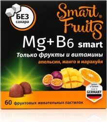 Смарт Фрутс Магний+Витамин В6 Смарт пастилки жевательные 60 шт. Смарт Фрутс Магний+Витамин В6 Смарт пастилки жевательные 60 шт.