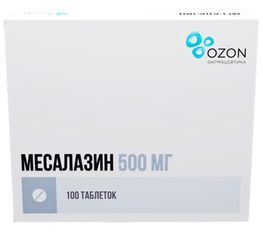Месалазин 500мг 100 шт. таблетки кишечнорастворимые покрытые оболочкой Месалазин 500мг 100 шт. таблетки кишечнорастворимые покрытые оболочкой