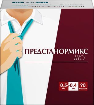Предстанормикс Дуо 0,5мг+0,4мг 90 шт. капсулы с модифицированным высвобождением Предстанормикс Дуо 0,5мг+0,4мг 90 шт. капсулы с модифицированным высвобождением
