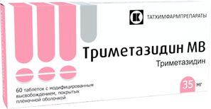 Триметазидин Мв 35мг 60 шт. таблетки модифицированного высвобождения покрытые пленочной оболочкой Татхимфармпрепараты