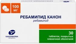 Ребамипид канон 100мг 30 шт. таблетки покрытые пленочной оболочкой Ребамипид канон 100мг 30 шт. таблетки покрытые пленочной оболочкой