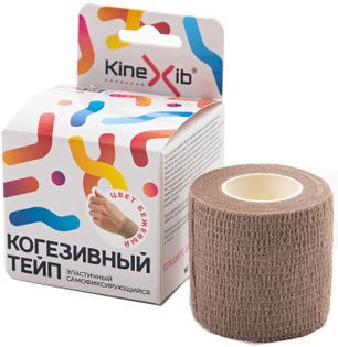 Кинексиб кинезио-тейп бинт когезивный 4,5смх5м бежевый Кинексиб кинезио-тейп бинт когезивный 4,5смх5м бежевый