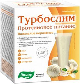 Турбослим Протеиновое Питание коктейль Ванильное мороженое 5 шт. Турбослим Протеиновое Питание коктейль Ванильное мороженое 5 шт.