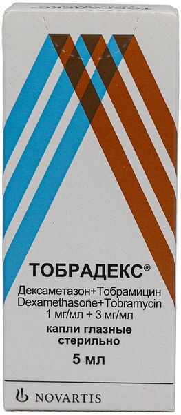 Тобрадекс 1мг+3мг/мл 5мл капли глазные Тобрадекс 1мг+3мг/мл 5мл капли глазные