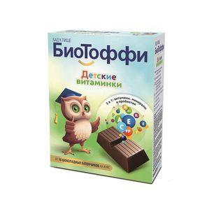 Биотоффи Детские Витаминки батончик Шоколадный 5г 10 шт. Kras prehrambena industrija d.d. Биотоффи Детские Витаминки батончик Шоколадный 5г 10 шт. Kras prehrambena industrija d.d.
