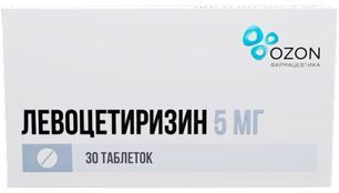 Левоцетиризин 5мг 30 шт. таблетки покрытые пленочной оболочкой Левоцетиризин 5мг 30 шт. таблетки покрытые пленочной оболочкой