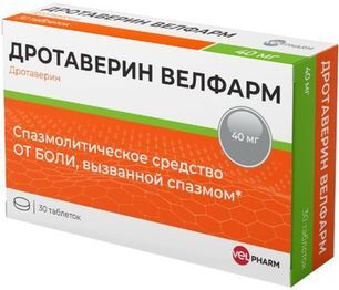 Дротаверин Велфарм 40мг 30 шт. таблетки Дротаверин Велфарм 40мг 30 шт. таблетки