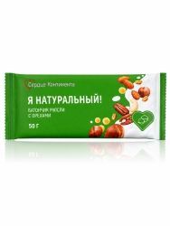 Сердце континента я натуральный! батончик-мюсли ореховый микс 50г Сердце континента я натуральный! батончик-мюсли ореховый микс 50г