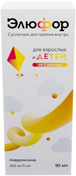 Элюфор 200мг/5мл 90мл суспензия для приема внутрь Элюфор 200мг/5мл 90мл суспензия для приема внутрь