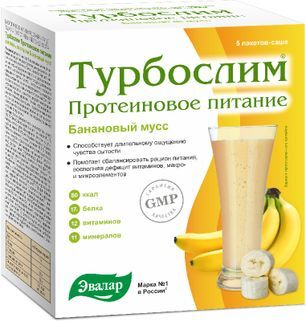 Турбослим Протеиновое Питание коктейль Банановый мусс 5 шт. Турбослим Протеиновое Питание коктейль Банановый мусс 5 шт.