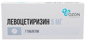 Левоцетиризин 5мг 7 шт. таблетки покрытые пленочной оболочкой