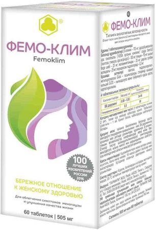 Фемо-Клим таблетки 505мг 60 шт. Фемо-Клим таблетки 505мг 60 шт.