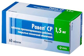 Равел Ср 1,5мг 60 Шт. Таблетки Пролонгированного Действия Покрытые.