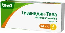 Тизанидин-тева 4мг 30 шт. таблетки Тизанидин-тева 4мг 30 шт. таблетки