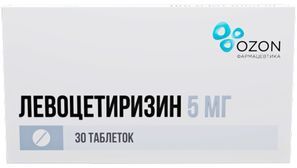 Левоцетиризин 5мг 30 шт. таблетки покрытые пленочной оболочкой