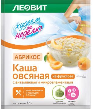 Леовит Биослимика каша овсяная Абрикос с витаминами и микроэлементами 40г