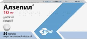 Алзепил 10мг 56 шт. таблетки покрытые пленочной оболочкой Алзепил 10мг 56 шт. таблетки покрытые пленочной оболочкой