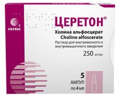 Церетон 250мг/мл 4мл 5 шт. раствор для внутривенного и внутримышечного ввдения Церетон 250мг/мл 4мл 5 шт. раствор для внутривенного и внутримышечного ввдения