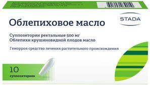 Масло облепиховое 500мг 10 шт. суппозитории ректальные Масло облепиховое 500мг 10 шт. суппозитории ректальные