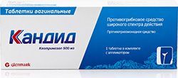 Кандид 500мг 1 шт. таблетки вагинальные с аппликатором Кандид 500мг 1 шт. таблетки вагинальные с аппликатором