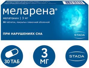 Меларена 3мг 30 шт. таблетки покрытые пленочной оболочкой Макиз-Фарма Меларена 3мг 30 шт. таблетки покрытые пленочной оболочкой Макиз-Фарма