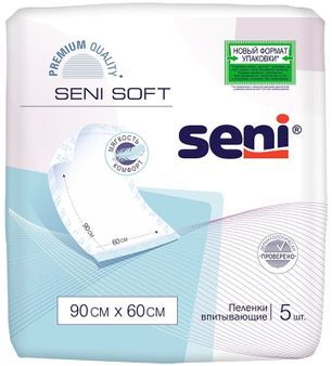 Сени Софт пеленки 60х90см 5 шт. . Сени Софт пеленки 60х90см 5 шт. .