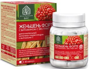 Женьшень Форте С Витамином С капсулы 30 шт. Женьшень Форте С Витамином С капсулы 30 шт.