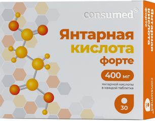 Консумед Янтарная Кислота Форте таблетки 400мг 30 шт. Квадрат-С