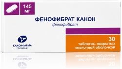 Фенофибрат Канон 145мг 30 шт. таблетки покрытые пленочной оболочкой Фенофибрат Канон 145мг 30 шт. таблетки покрытые пленочной оболочкой