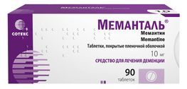 Меманталь 10мг 90 шт. таблетки покрытые пленочной оболочкой Synthon Hispania S.L.