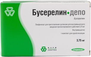 Бусерелин-депо 3,75мг 1 шт. лиофилизат для приготовления суспензии для внутримышечного введения пролонгированного действия Бусерелин-депо 3,75мг 1 шт. лиофилизат для приготовления суспензии для внутримышечного введения пролонгированного действия