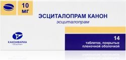 Эсциталопрам Канон 10мг 14 шт. таблетки покрытые пленочной оболочкой продакшн Зао
