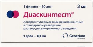 Диаскинтест 0,1мл/доза 3мл (30 доз) 1 шт. раствор для внутрикожного введения Генериум