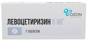 Левоцетиризин 5мг 7 шт. таблетки покрытые пленочной оболочкой