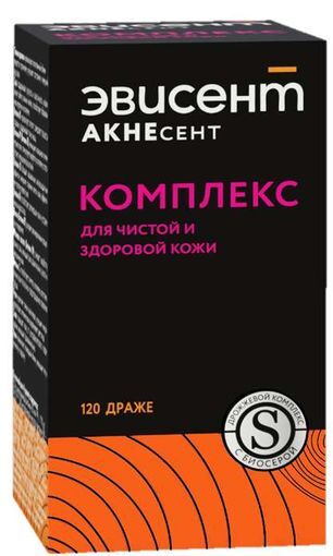 Эвисент Акнесент драже 120 шт. Дрожжевые технологии Эвисент Акнесент драже 120 шт. Дрожжевые технологии