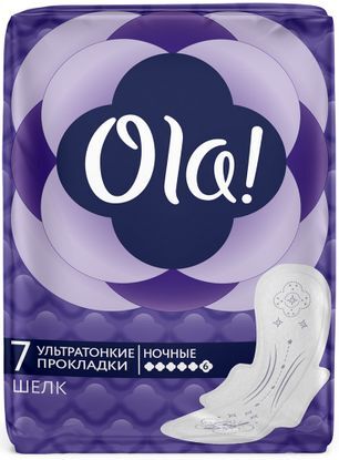 Ола Ультра Найт прокладки Шелковистая поверхность 7 шт.