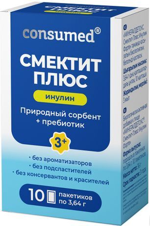 Консумед Смектит Плюс Инулин порошок без вкуса 10 шт.