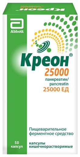 Креон 25000 50 шт. капсулы кишечнорастворимые Креон 25000 50 шт. капсулы кишечнорастворимые