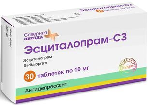 Эсциталопрам-Сз 10мг 30 шт. таблетки покрытые пленочной оболочкой Эсциталопрам-Сз 10мг 30 шт. таблетки покрытые пленочной оболочкой