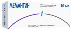 Мемантин 10мг 90 шт. таблетки покрытые пленочной оболочкой Изварино Мемантин 10мг 90 шт. таблетки покрытые пленочной оболочкой Изварино