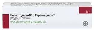 Целестодерм-В С Гарамицином 0,1%+0,1% 30г мазь для наружного применения Целестодерм-В С Гарамицином 0,1%+0,1% 30г мазь для наружного применения
