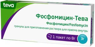 Фосфомицин-Тева 3г 1 шт. гранулы для приготовления раствора для приема внутрь для приема внутрь Фосфомицин-Тева 3г 1 шт. гранулы для приготовления раствора для приема внутрь для приема внутрь