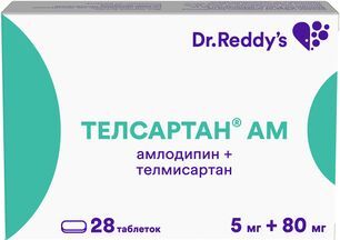 Телсартан ам 5мг+80мг 28 шт. таблетки Телсартан ам 5мг+80мг 28 шт. таблетки