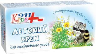 911 Кидс крем детский для ежедневного ухода с экстрактами Череды/Ромашки 150мл 911 Кидс крем детский для ежедневного ухода с экстрактами Череды/Ромашки 150мл