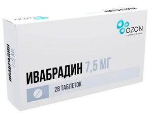 Ивабрадин 7,5мг 28 шт. таблетки покрытые пленочной оболочкой Ивабрадин 7,5мг 28 шт. таблетки покрытые пленочной оболочкой