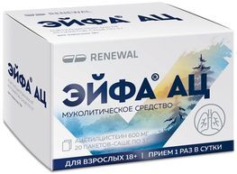 Эйфа Ац 600мг 20 шт. гранулы для приготовления раствора для приема внутрь